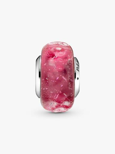 Talisman din sticlă de Murano roz cu valuri fantezie