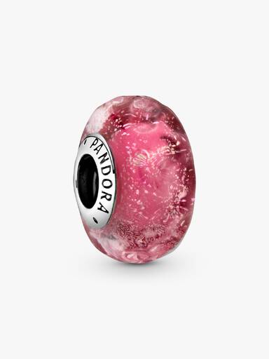 Talisman din sticlă de Murano roz cu valuri fantezie