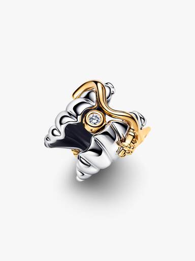 Talisman Disney cu prințesa Ariel în două tonuri metalice, cu cochilie cu diamant creat în laborator