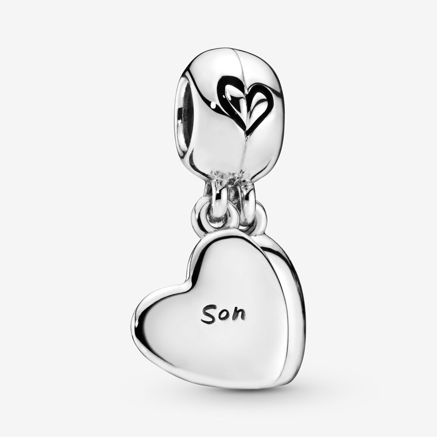 Talisman de tip pandantiv cu inimioară împărțită pentru mamă și fiu image number 0