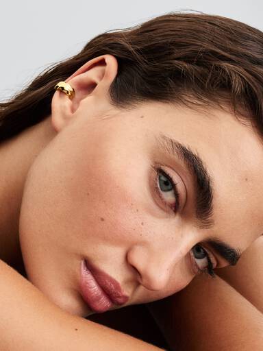 Cercel tip ear cuff cu efect circular