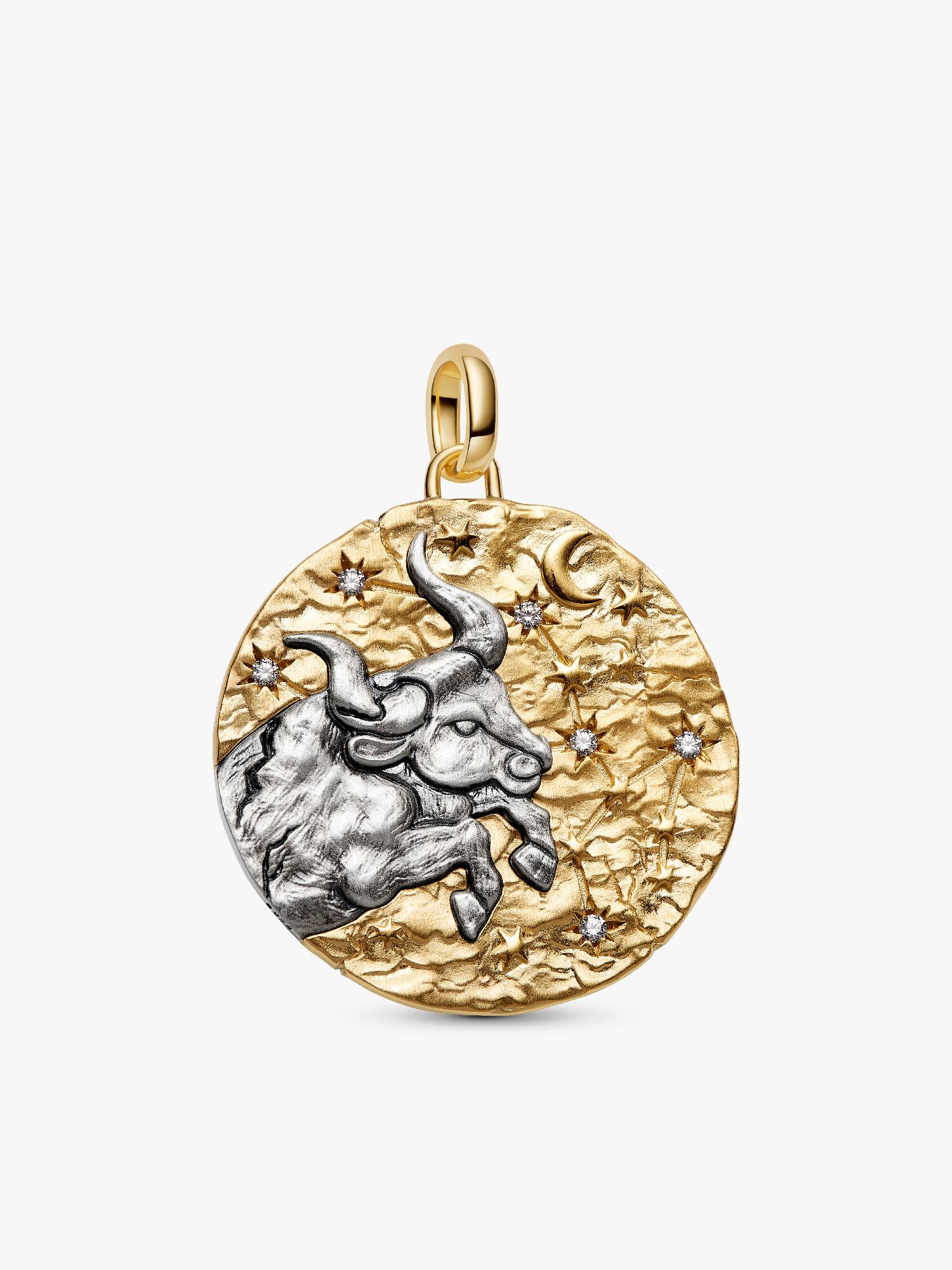 Talisman de tip medalion supradimensionat cu semnul zodiacal Taur