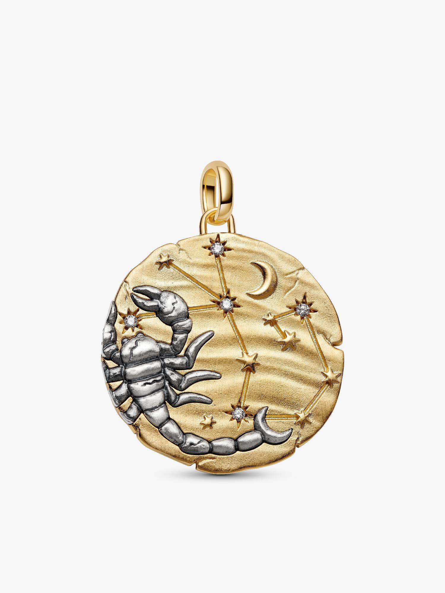 Talisman de tip medalion supradimensionat cu semnul zodiacal Scorpion