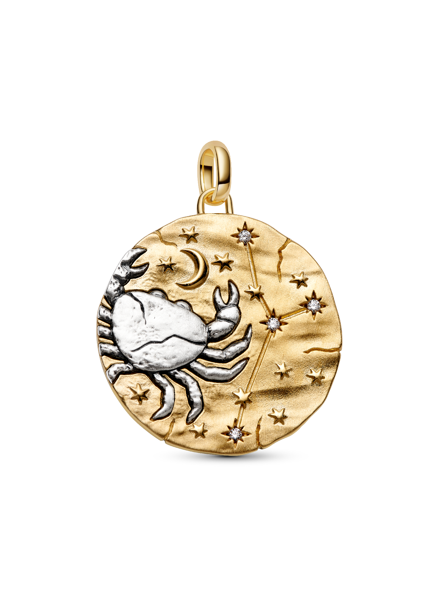 Talisman de tip medalion supradimensionat cu semnul zodiacal Rac