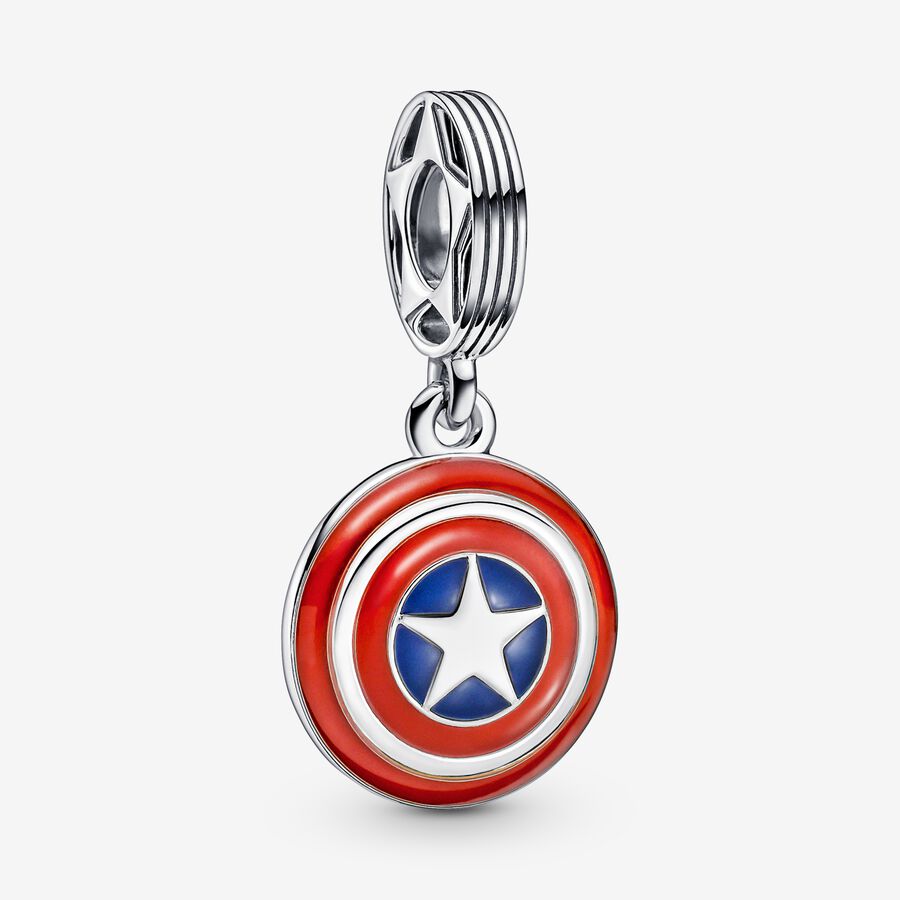 Talisman de tip pandantiv cu scutul lui Captain America din The Avengers de la Marvel image number 0