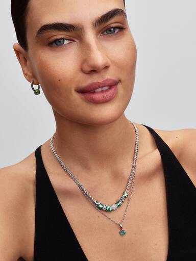 Mini talisman din sticlă de Murano verde