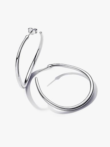 Cercei rotunzi deschiși cu formă organică de 42 mm