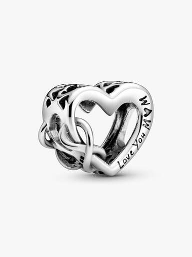 Talisman cu inimioară în stil infinity Love You Mum