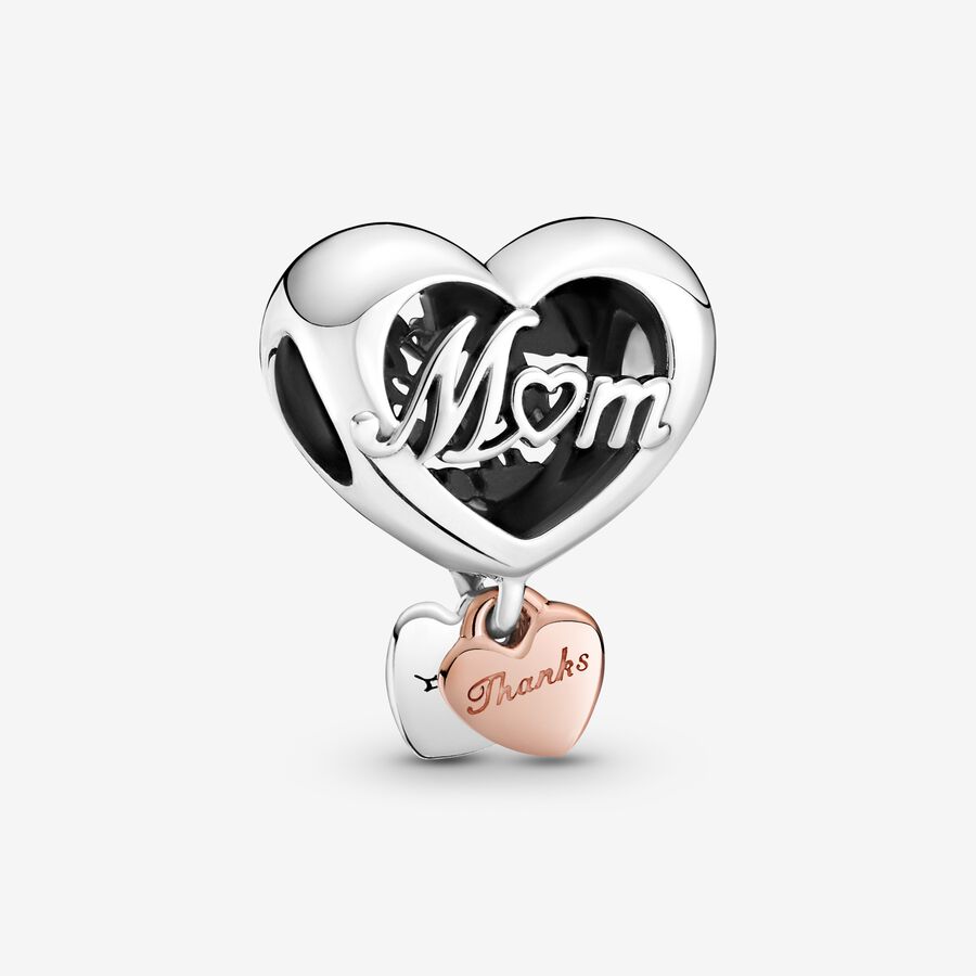 Talisman cu inimioară „Thank You Mum” (Îți mulțumesc, mamă) image number 0