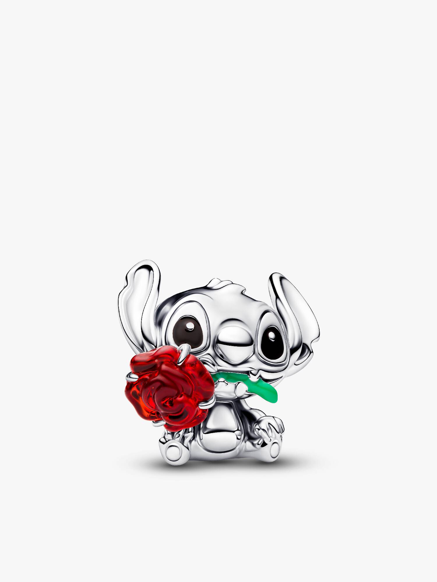 Talisman cu Stitch și trandafir din sticlă de Murano de la Disney