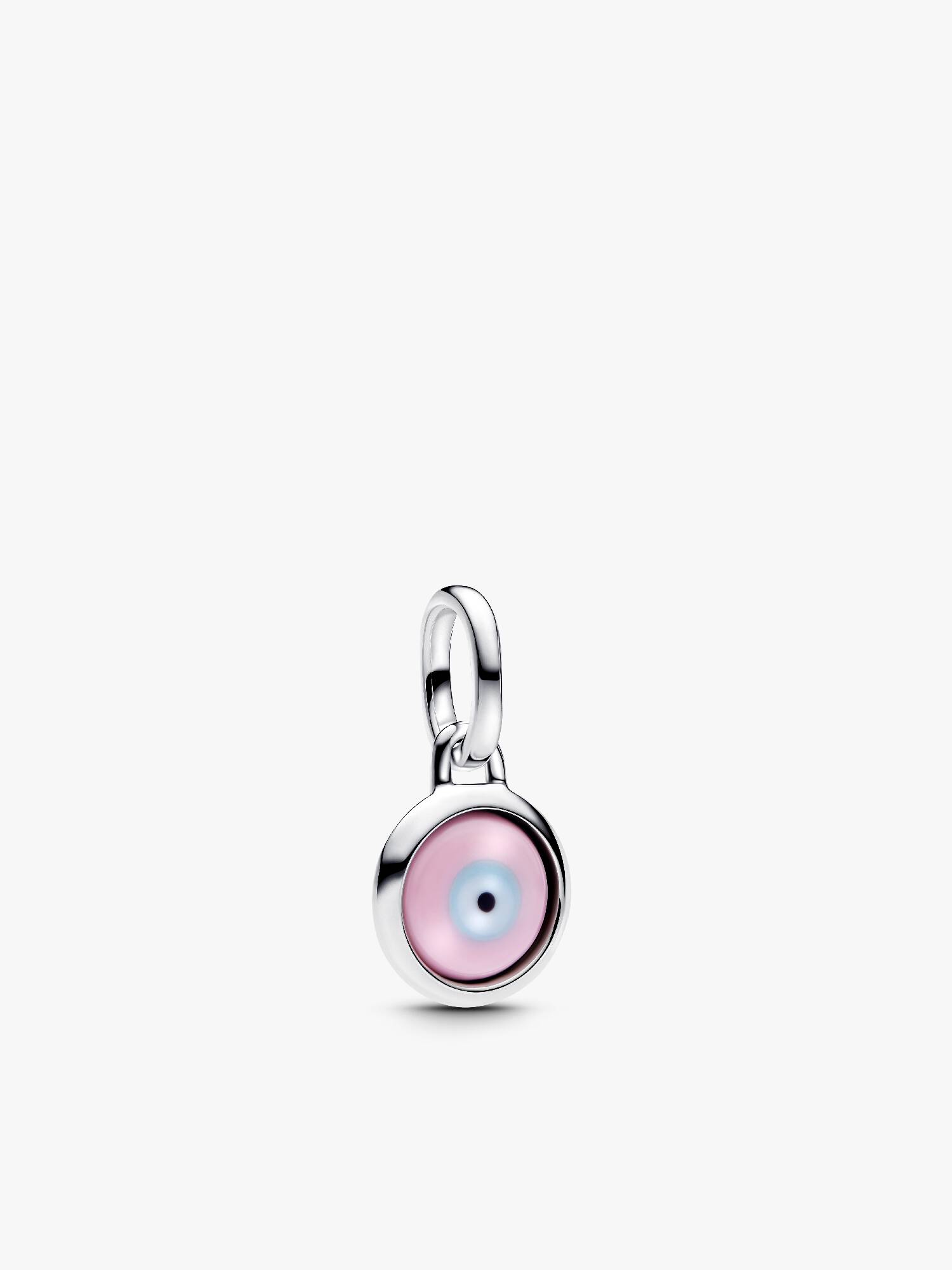 Mini talisman de tip pandantiv din sticlă de Murano cu ochiul malefic, care poate fi inscripționat