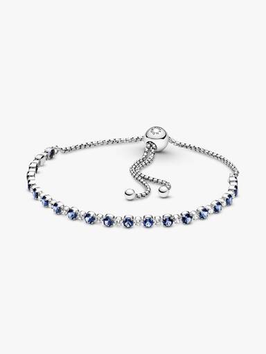 Brățară glisantă strălucitoare cu aplicații albastre și transparente