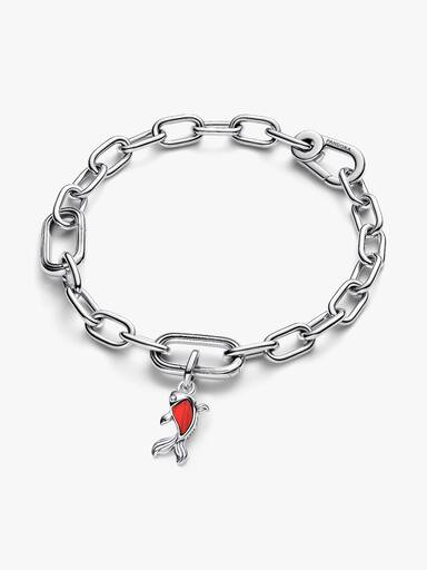 Mini talisman de tip pandantiv cu pește Koi din sticlă de Murano roșie