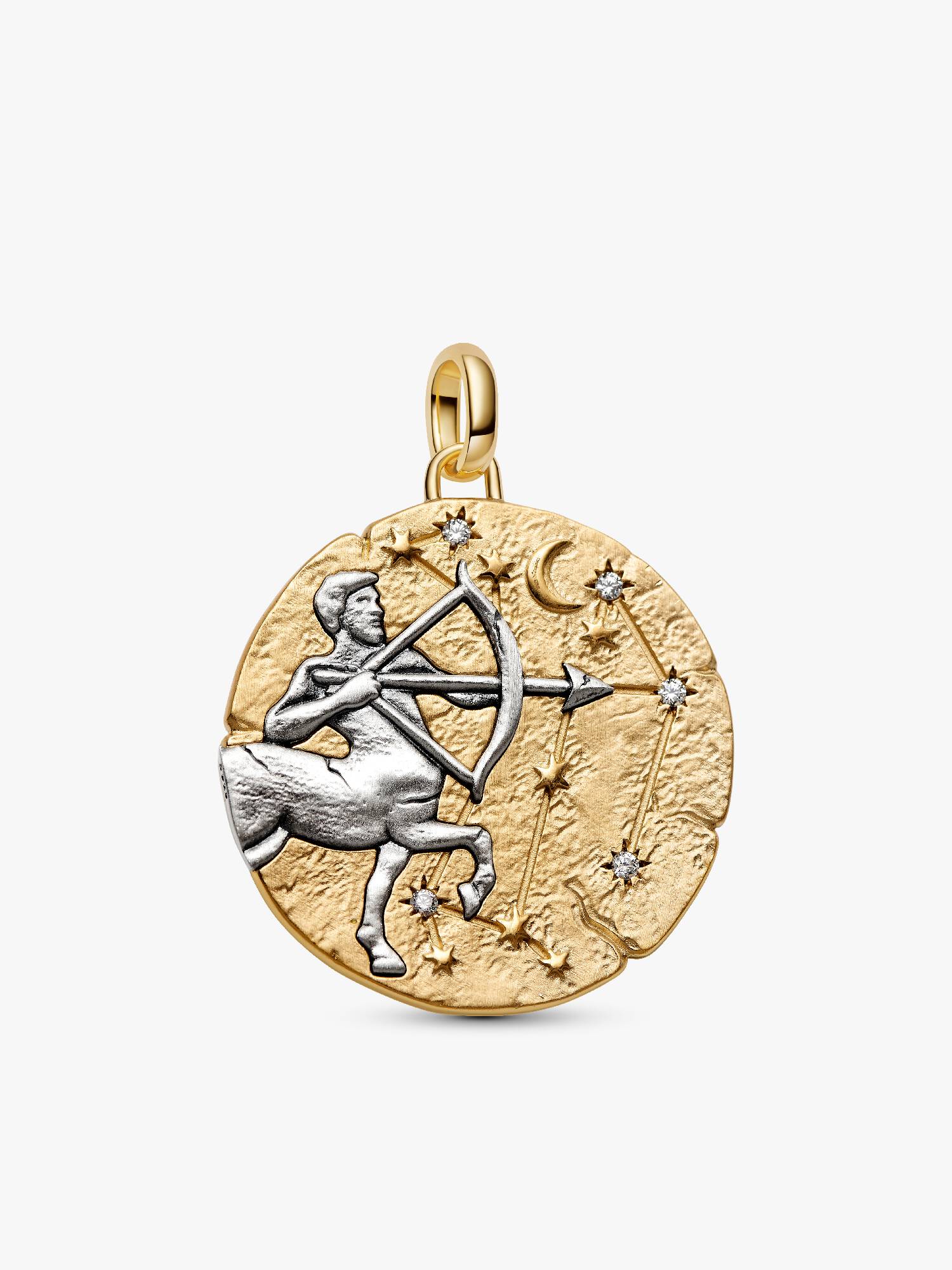 Talisman de tip medalion supradimensionat cu semn zodiacal Săgetător