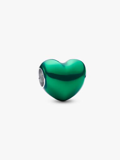 Talisman cu inimă metalică verde