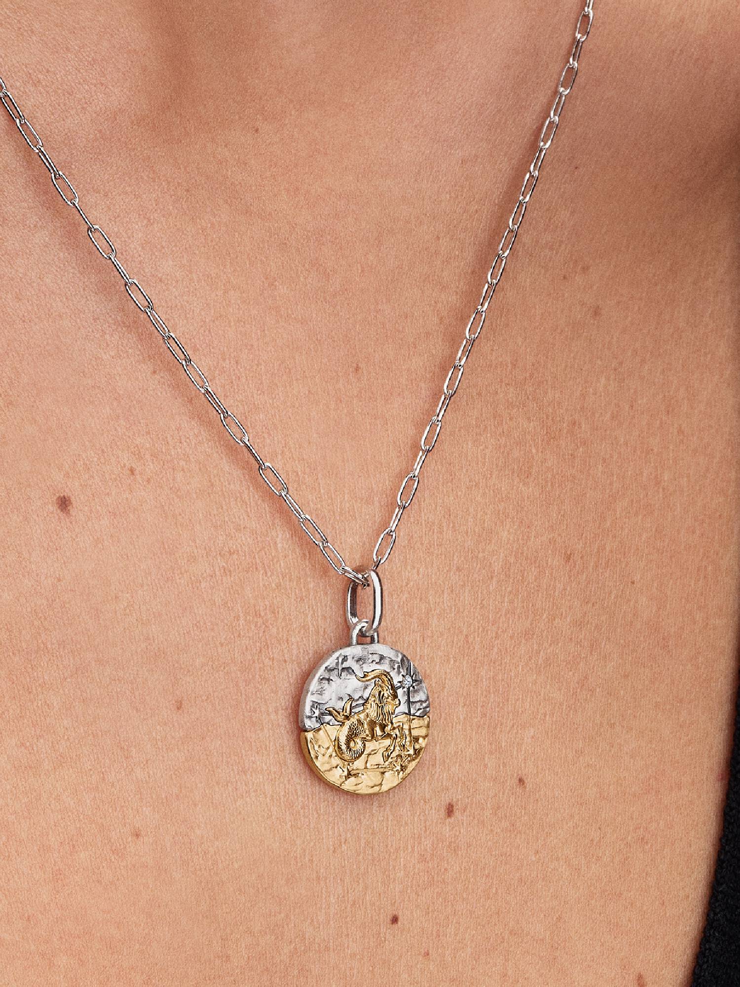 Talisman de tip medalion cu semnul zodiacal Capricorn