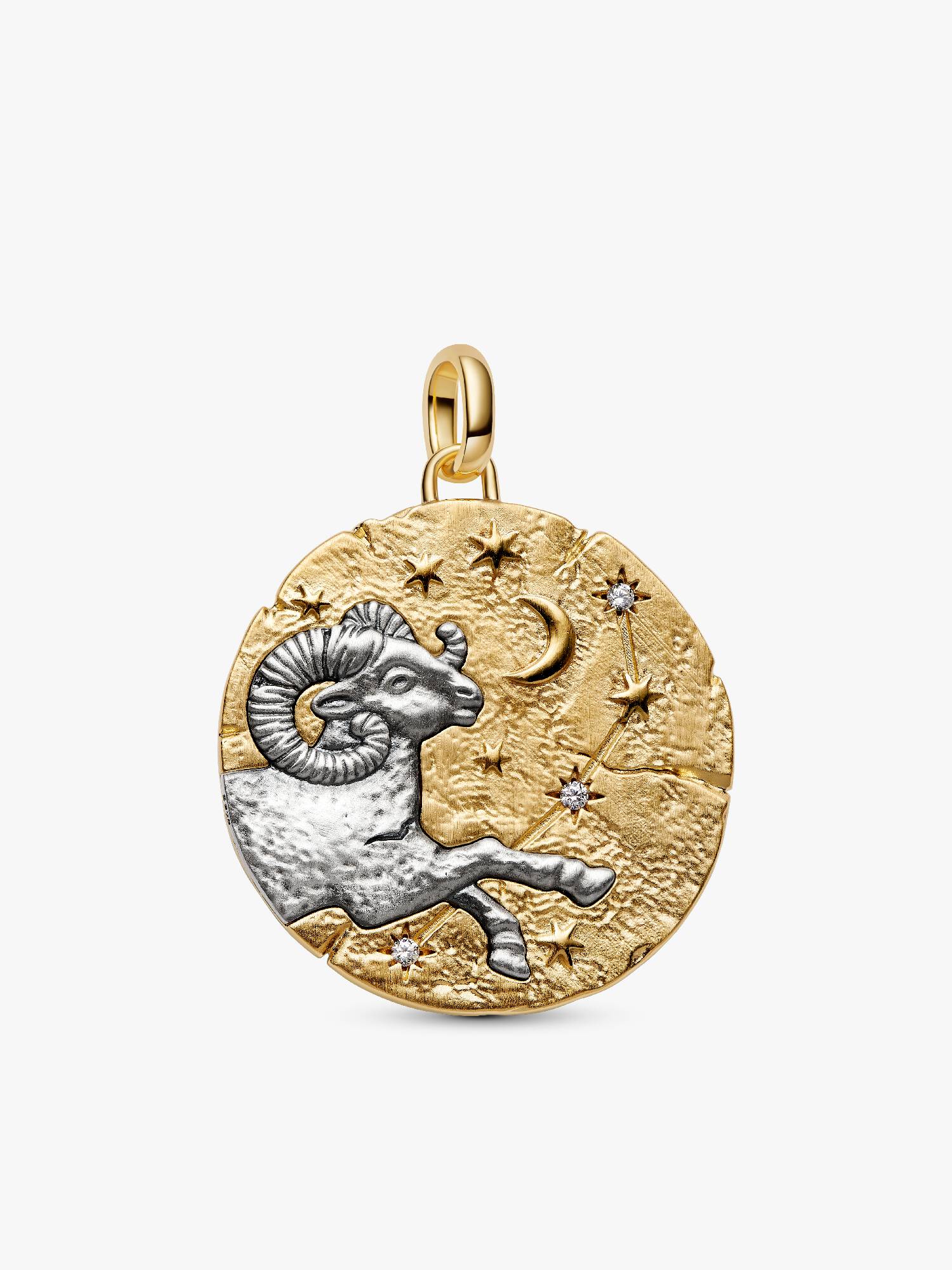 Talisman de tip medalion supradimensionat cu semnul zodiacal Berbec