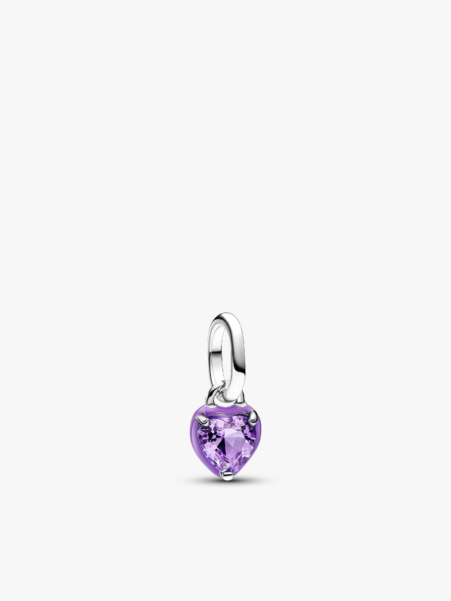 Mini talisman de tip pandantiv cu inimă chakra mov Pandora ME