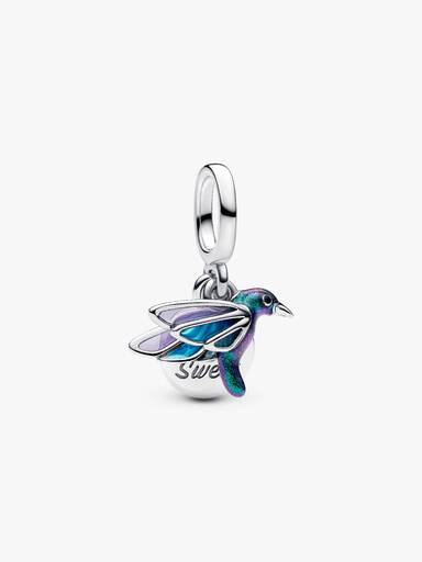 Talisman de tip pandantiv dublu cu pasărea colibri