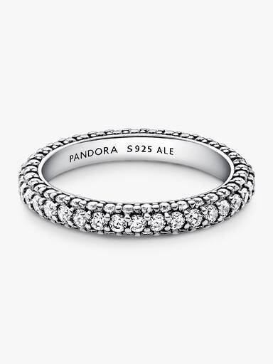 Inel cu un singur rând de pietre pavé Pandora Timeless