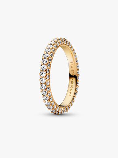 Inel cu un singur rând de pietre pavé Pandora Timeless
