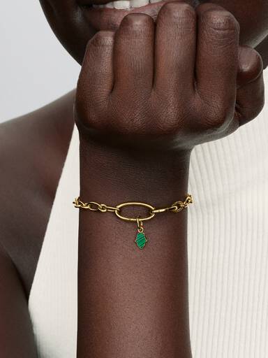 Mini talisman de tip pandantiv cu mână Hamsa verde