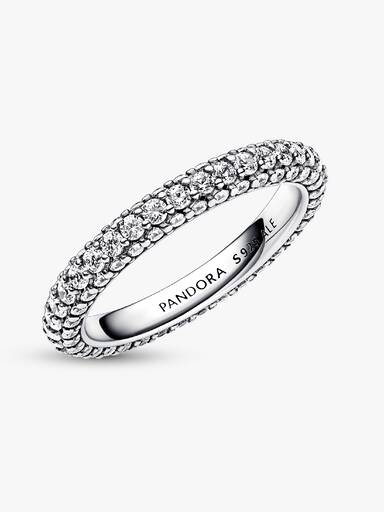 Inel cu un singur rând de pietre pavé Pandora Timeless