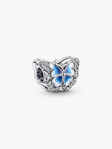 Talisman strălucitor cu fluture albastru