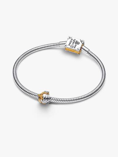 Talisman Disney cu prințesa Ariel în două tonuri metalice, cu cochilie cu diamant creat în laborator