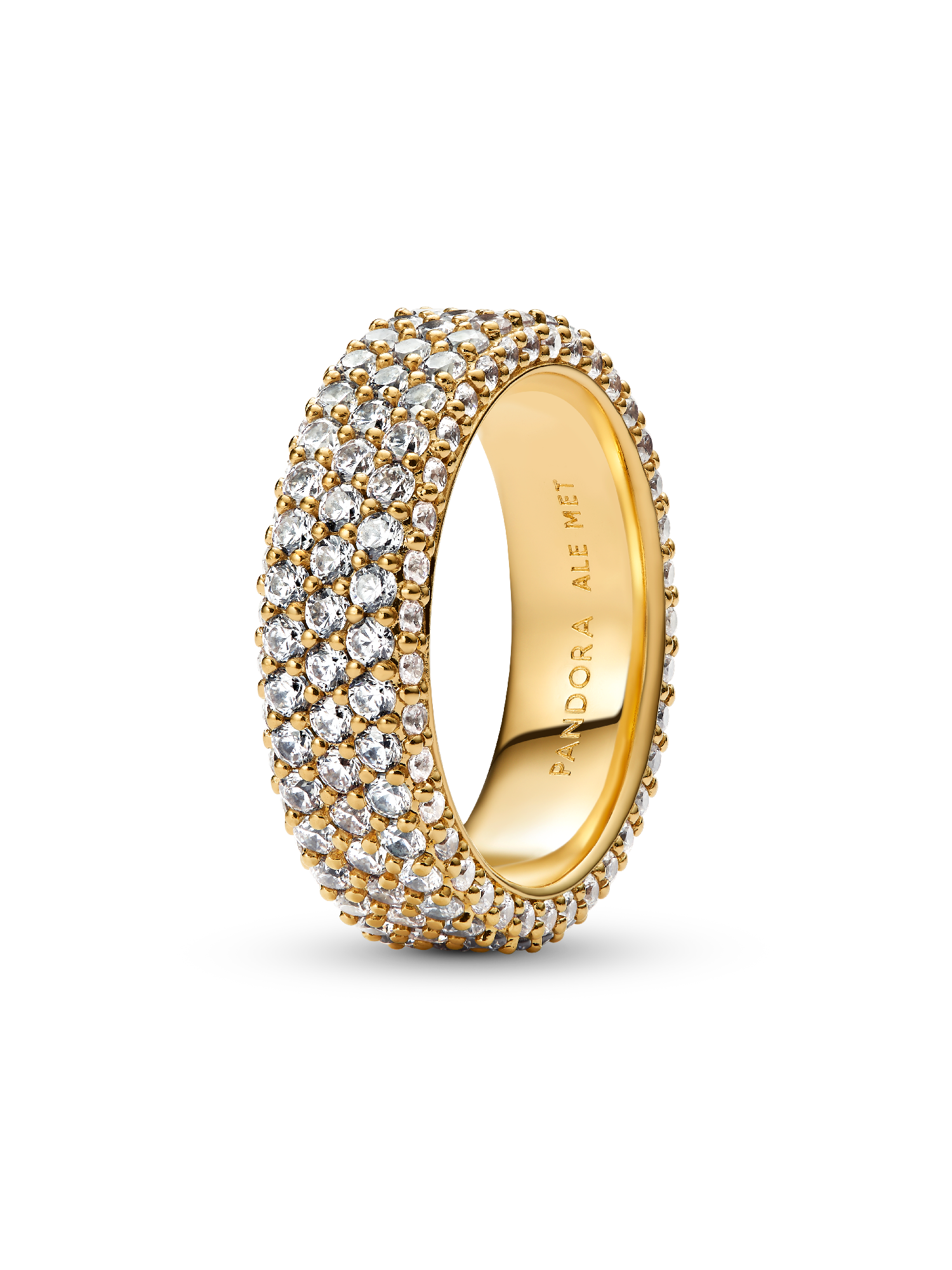 Inel cu rând triplu de pietre pavé Pandora Timeless