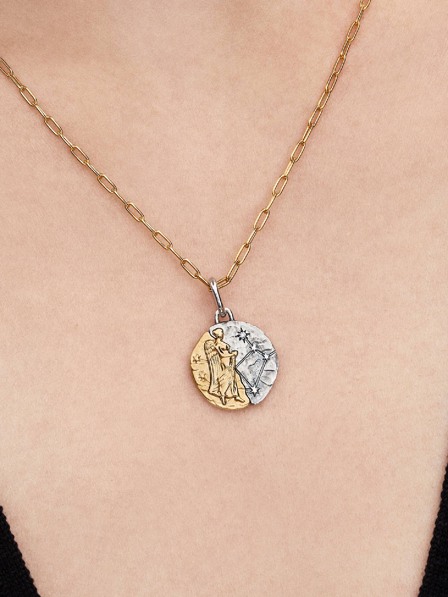 Talisman de tip medalion cu semnul zodiacal Fecioară