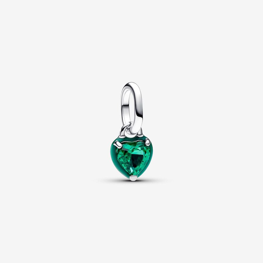 Mini talisman de tip pandantiv cu inimă chakra verde Pandora ME image number 0