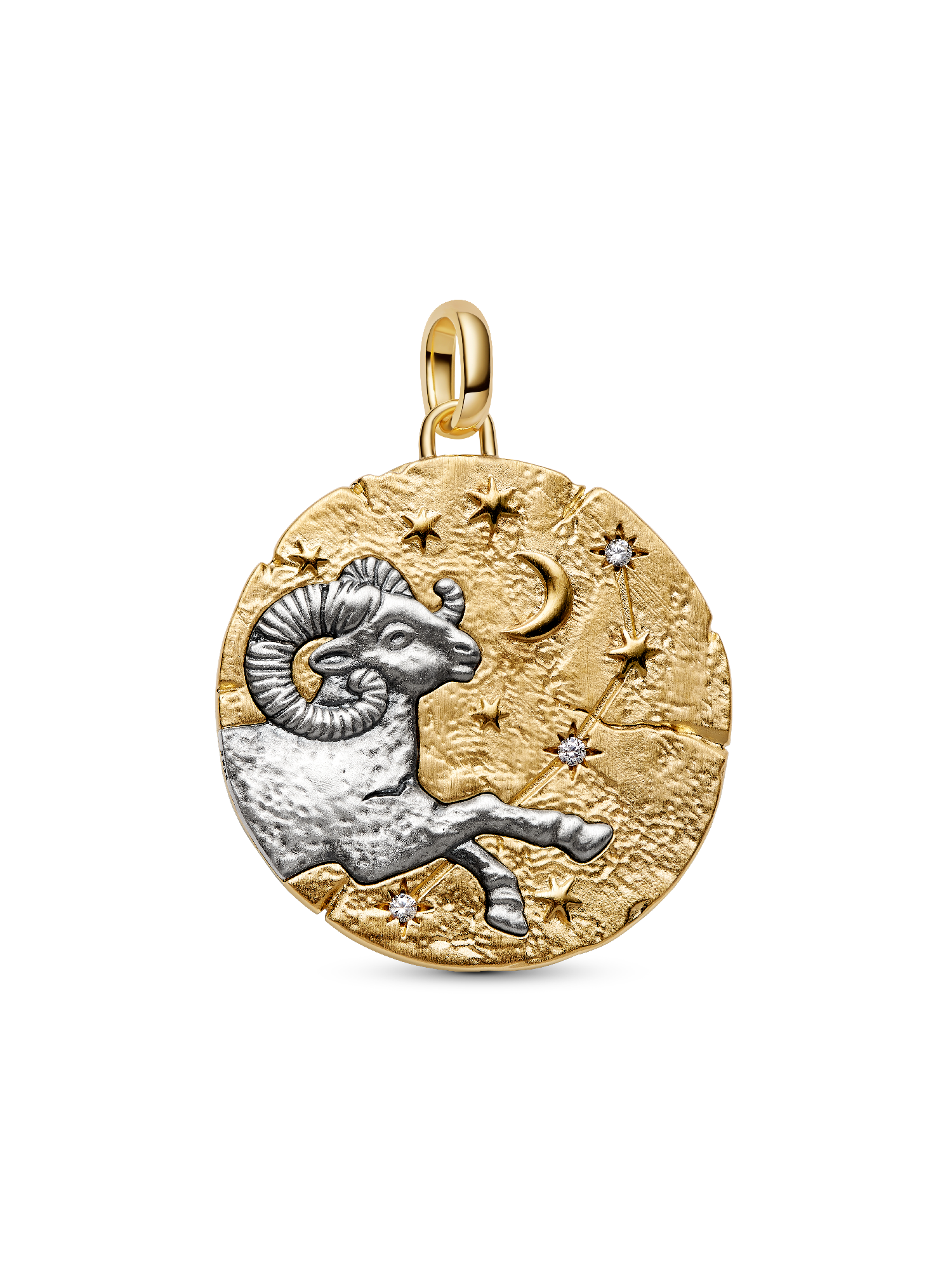 Talisman de tip medalion supradimensionat cu semnul zodiacal Berbec
