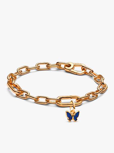 Set cadou cu talisman Fluture albastru și brățară placată cu aur