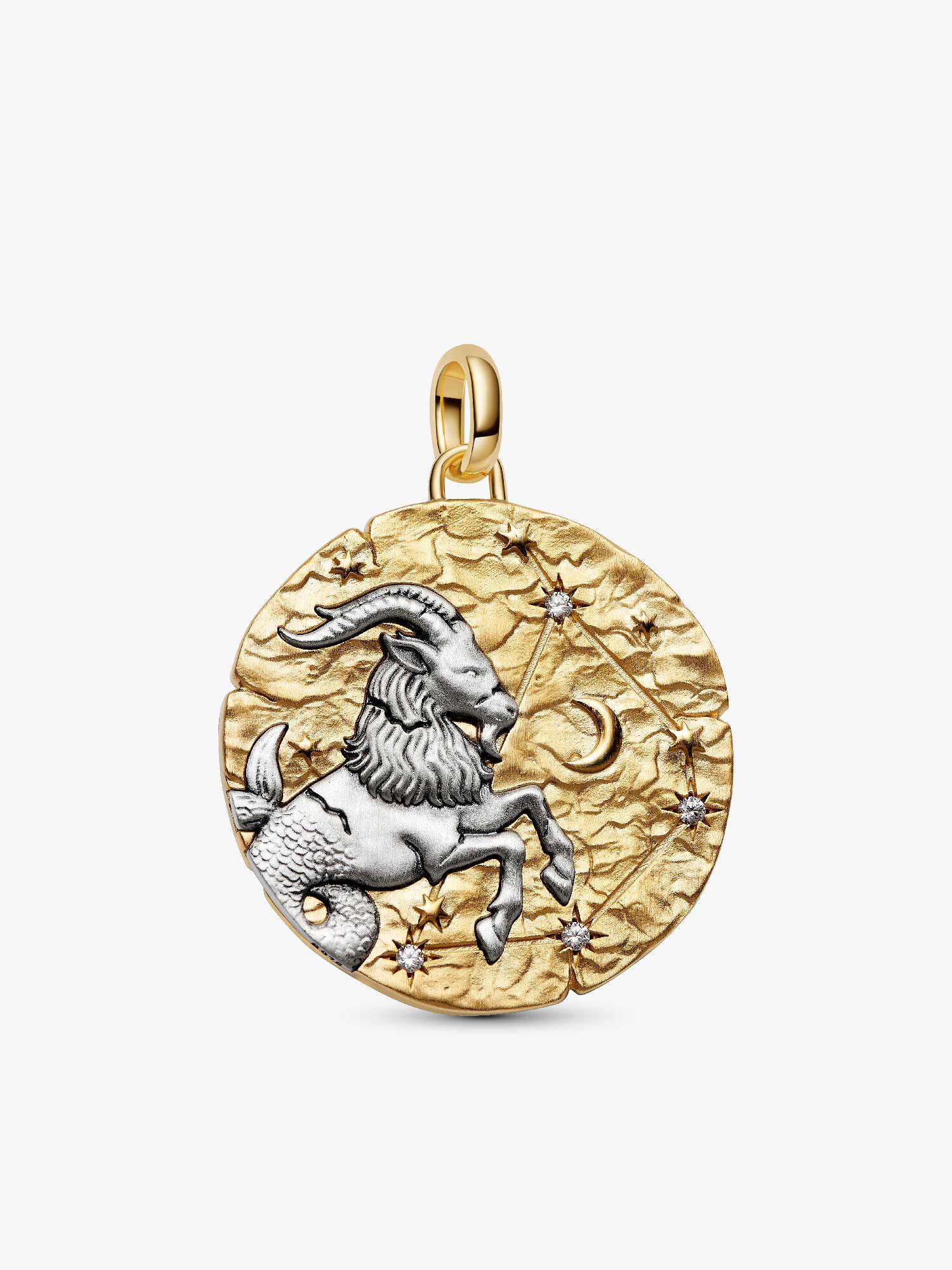Talisman de tip medalion supradimensionat cu semnul zodiacal Capricorn