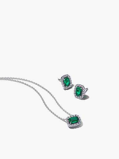Set cadou cu halo verde Pandora Timeless