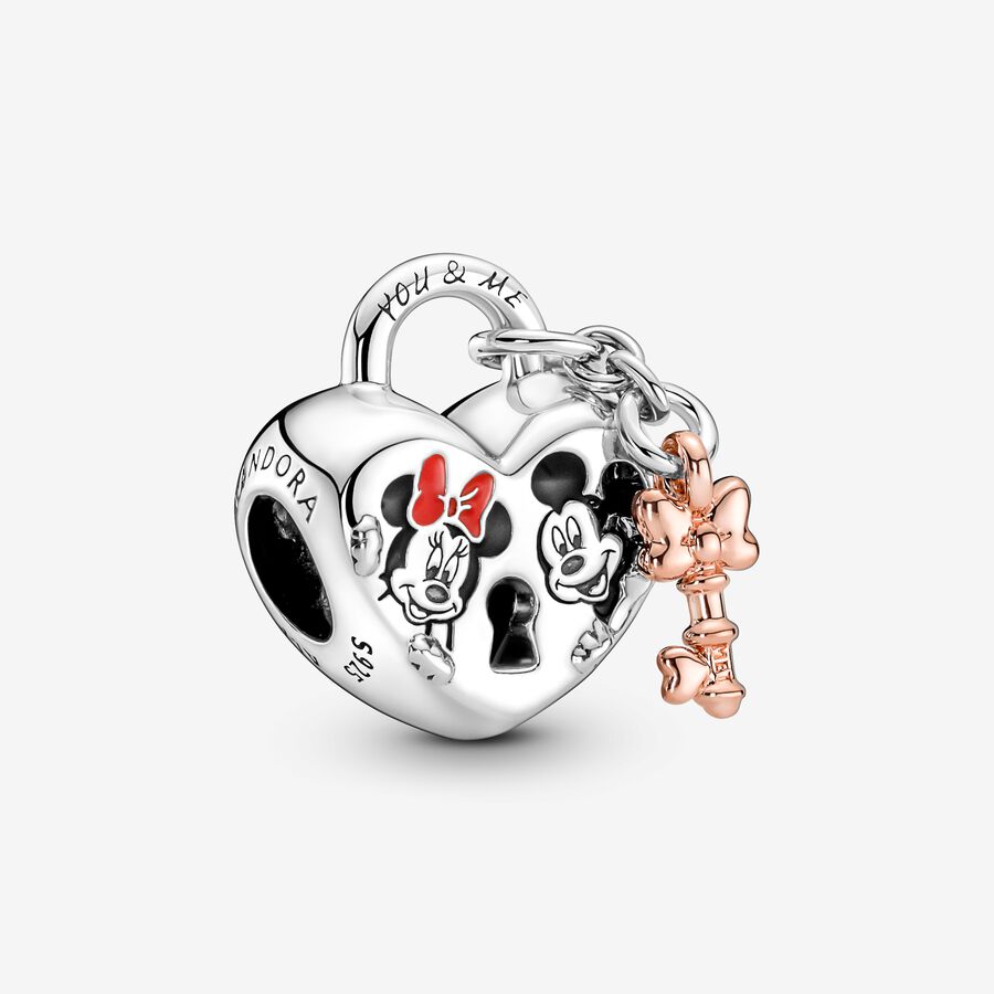 Talisman cu lacăt cu Mickey Mouse și Minnie Mouse de la Disney image number 0
