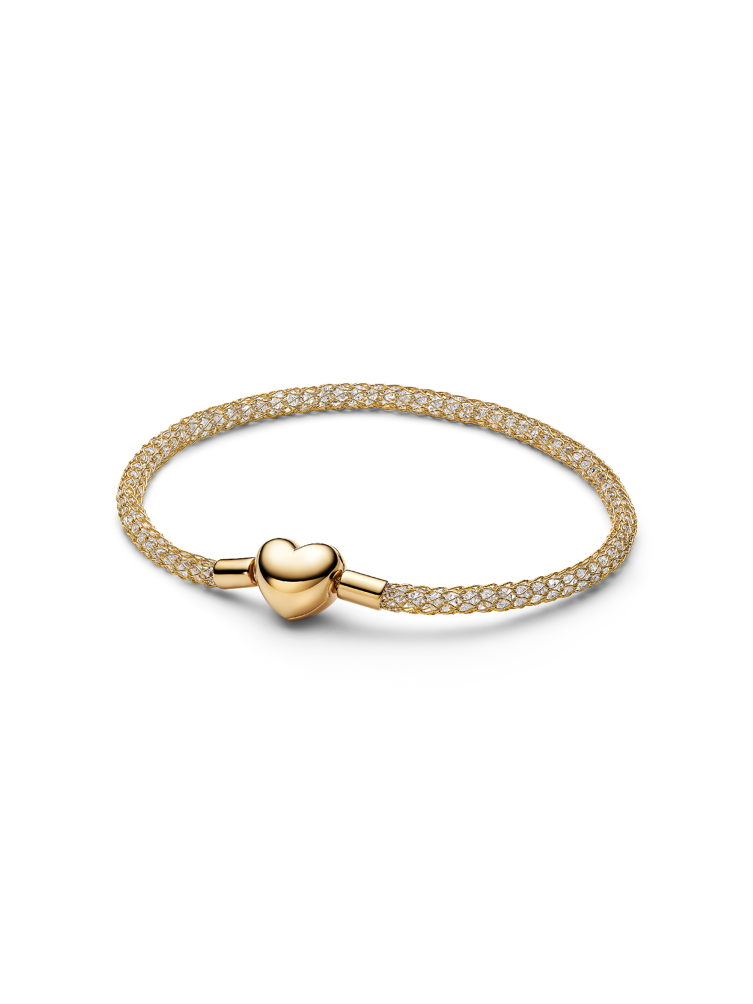 Brățară cu plasă strălucitoare și închizătoare în formă de inimă 