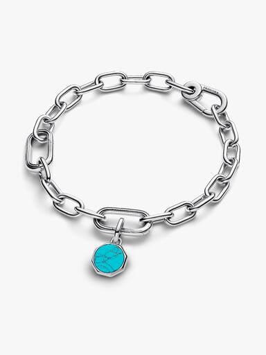 Mini talisman de tip medalion inscripționabil în nuanța turcoaz