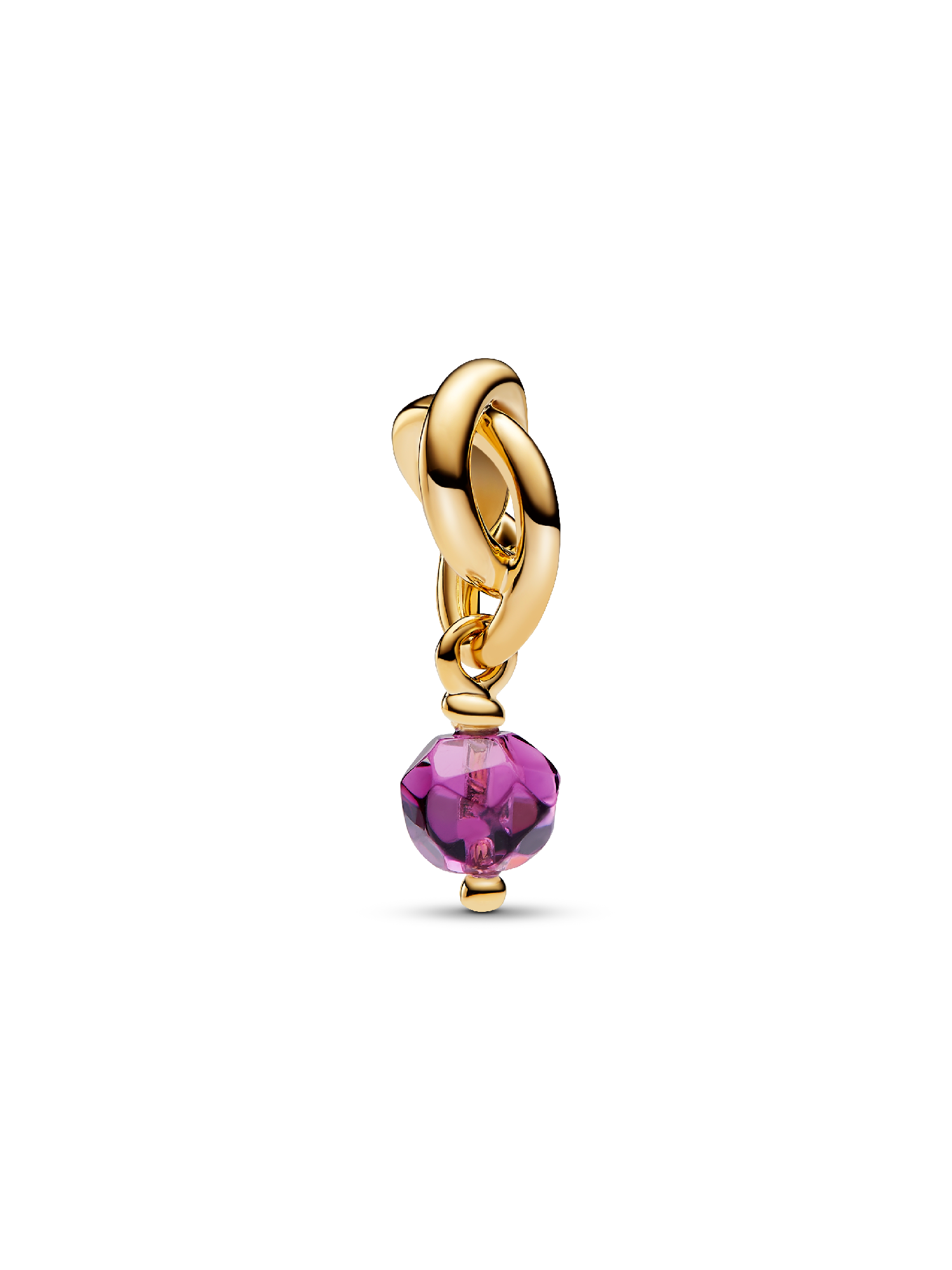 Talisman de tip pandantiv cu cercul eternității cu suprafață fațetată în nuanța violet