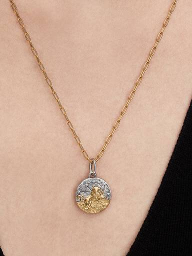 Talisman de tip medalion cu semnul zodiacal Leu