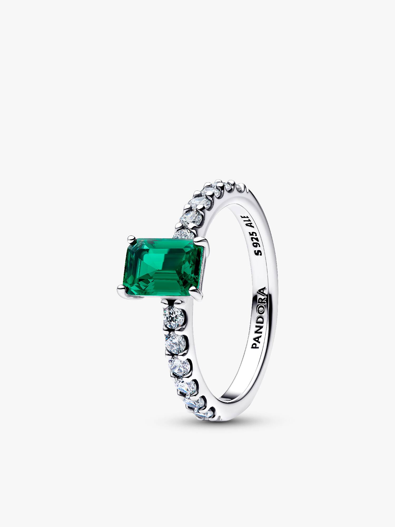 Inel cu halo dreptunghiular verde strălucitor