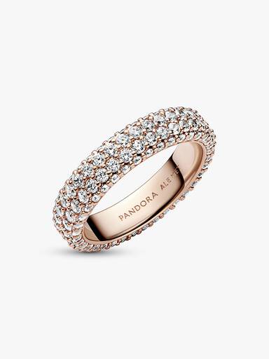 Inel cu un rând dublu de pietre pavé Pandora Timeless