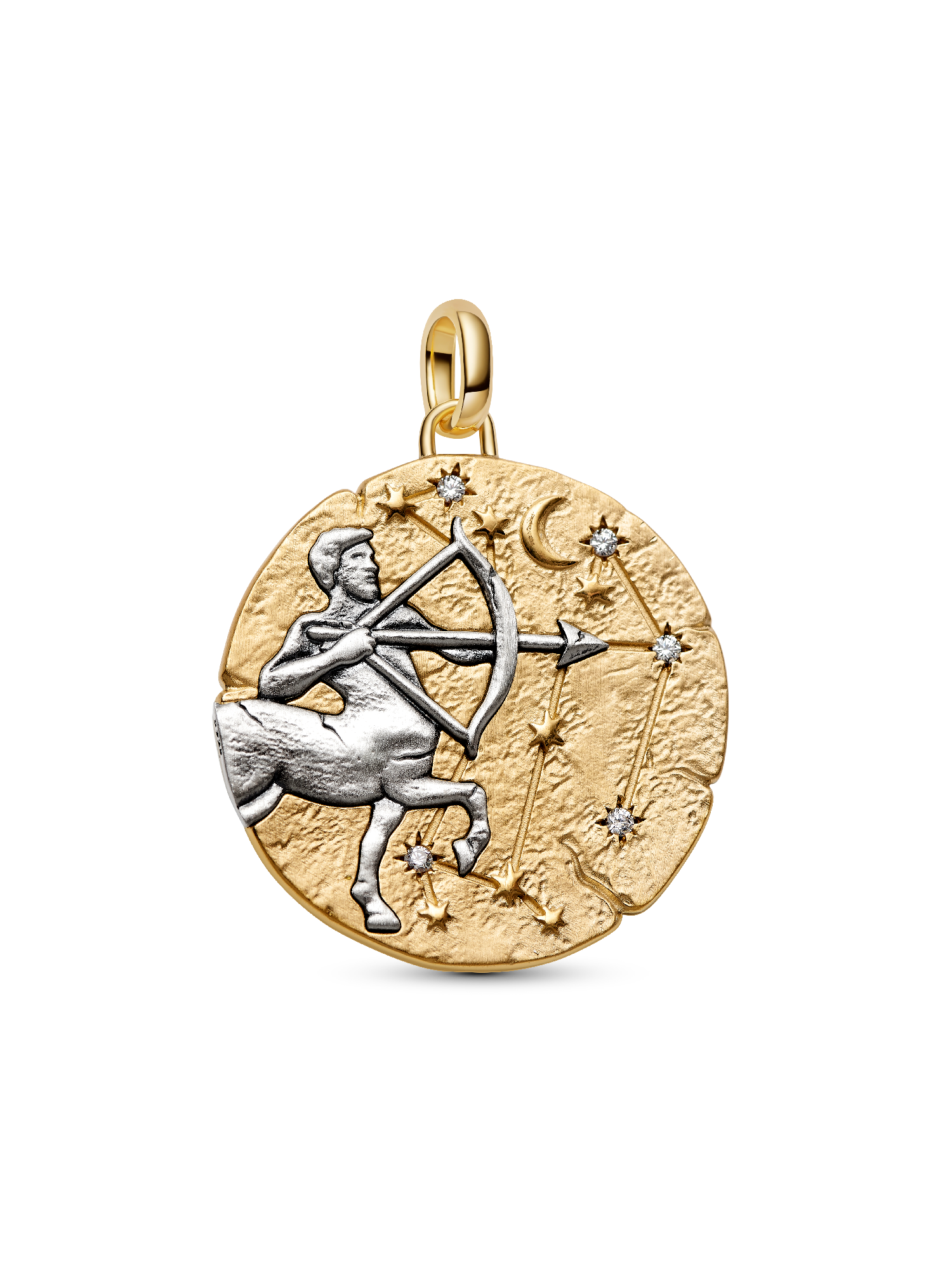 Talisman de tip medalion supradimensionat cu semn zodiacal Săgetător