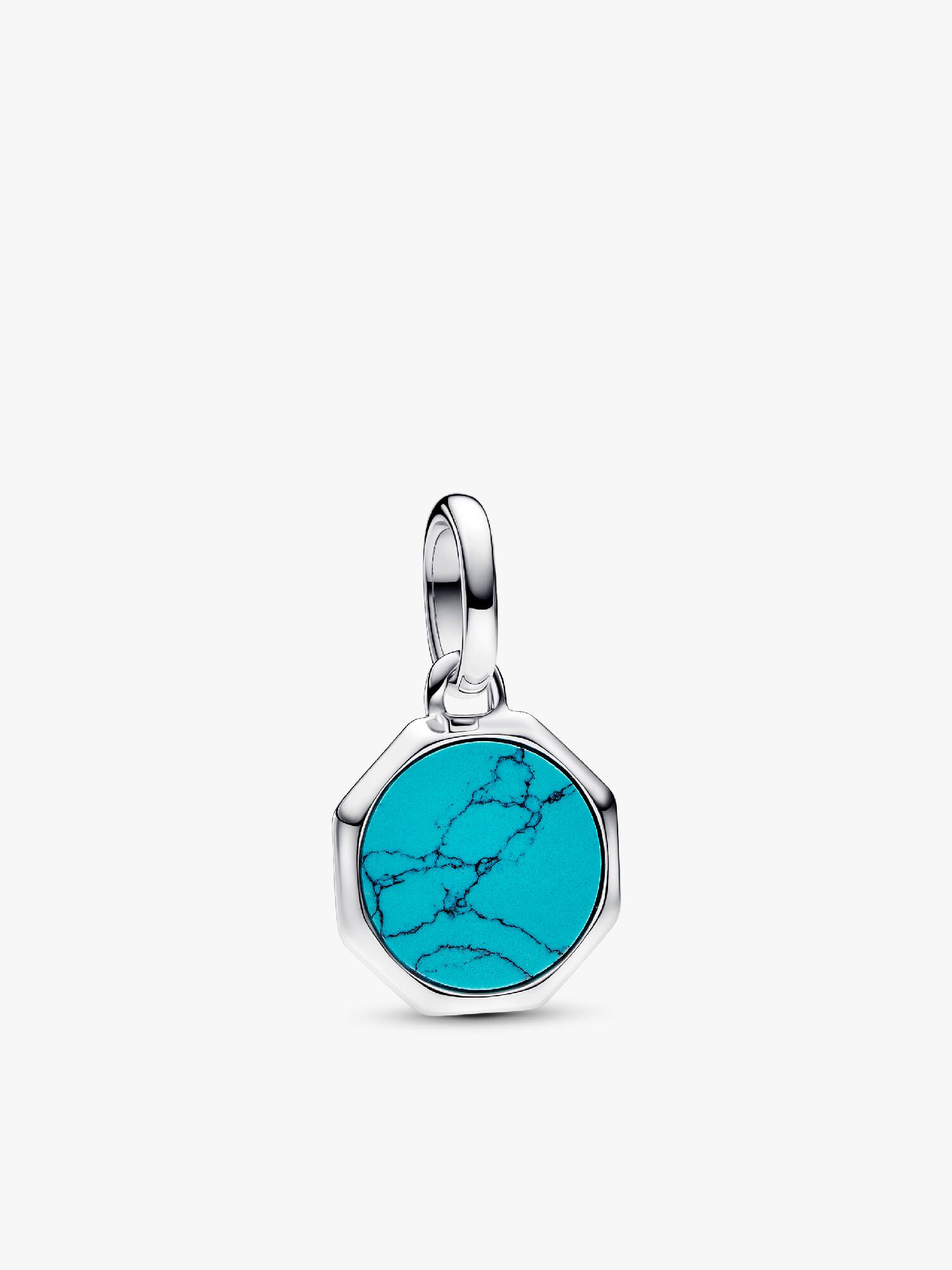 Mini talisman de tip medalion inscripționabil în nuanța turcoaz