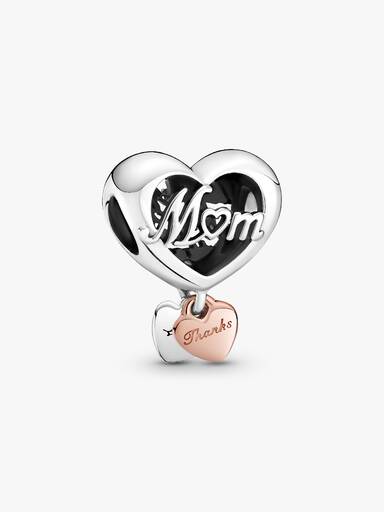 Talisman cu inimioară „Thank You Mum” (Îți mulțumesc, mamă)