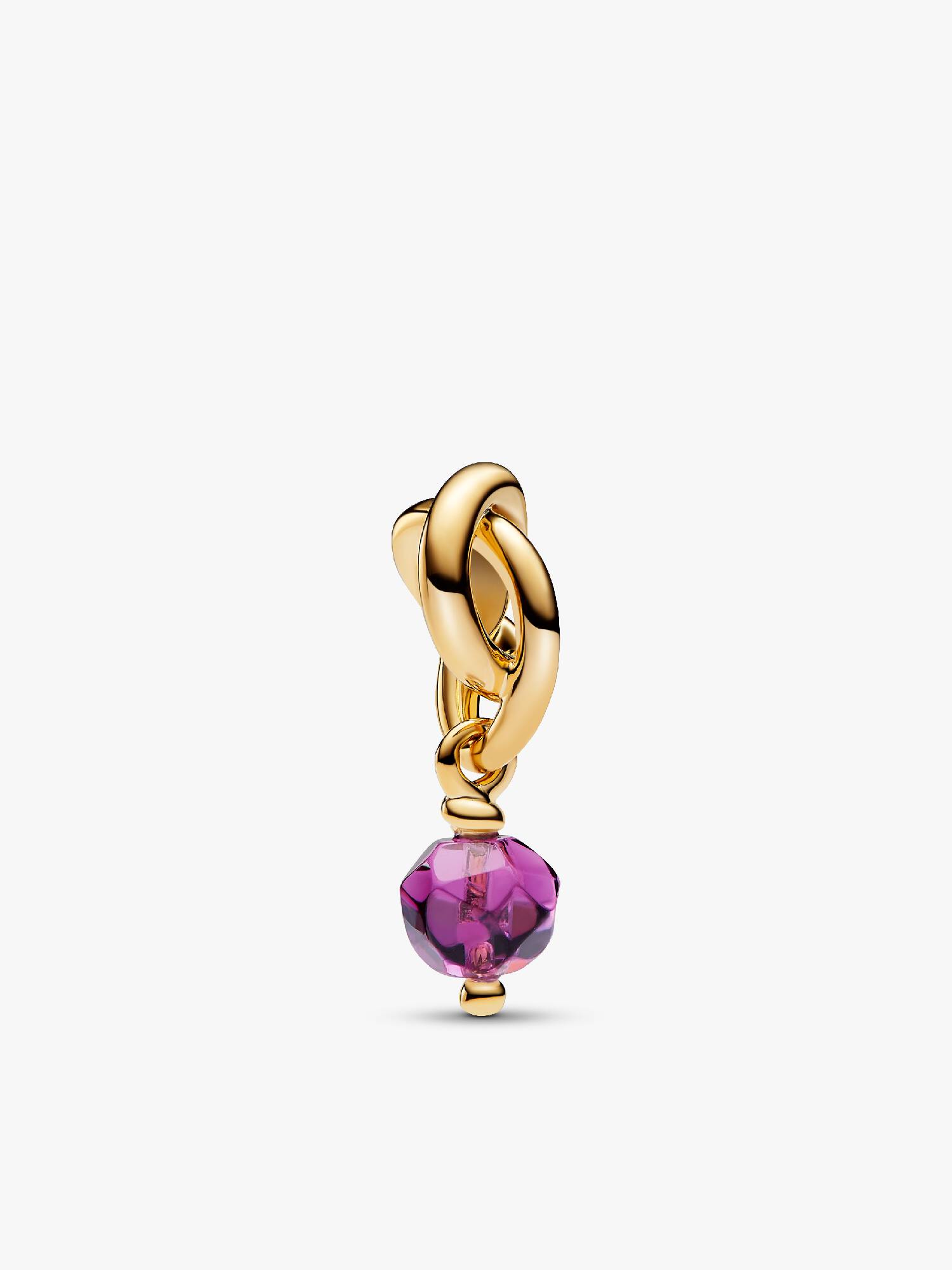Talisman de tip pandantiv cu cercul eternității cu suprafață fațetată în nuanța violet