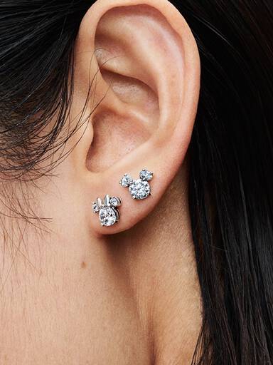 Cercei strălucitori cu șurub, cu Mickey Mouse și Minnie Mouse de la Disney