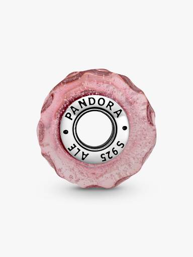 Talisman din sticlă de Murano roz cu valuri fantezie