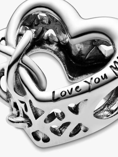 Talisman cu inimioară în stil infinity Love You Mum